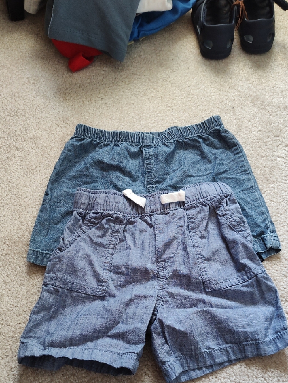 OshKosh B'gosh Blue Denim-Look Kids Elastic-Waist Shorts - Pack of 2